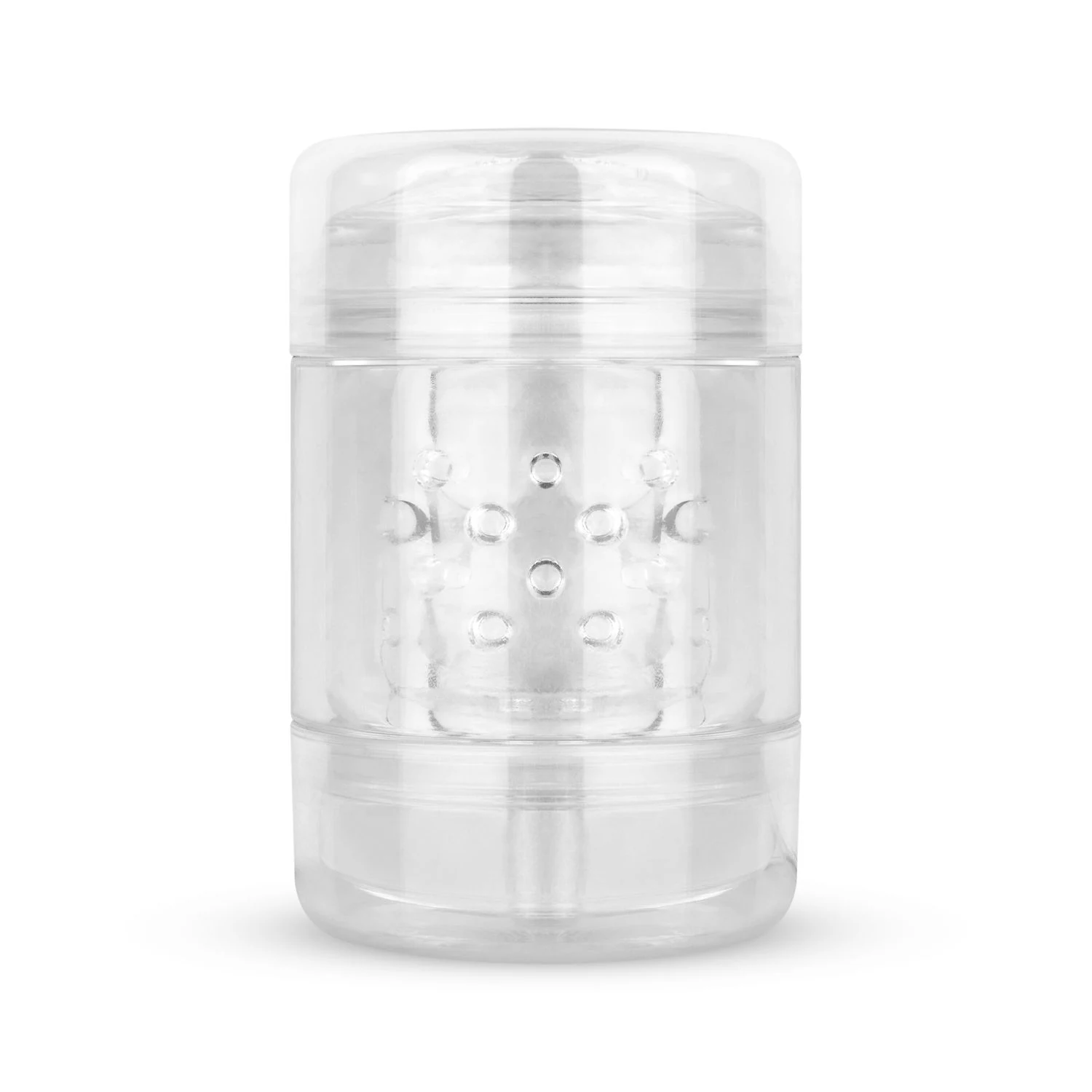 Dubbelzijdige masturbator met zachte flexibele sleeve en casing