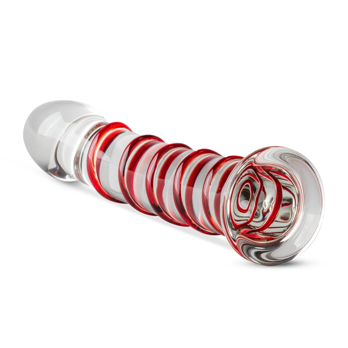 Transparante glazen dildo van Gildo met licht gebogen model
