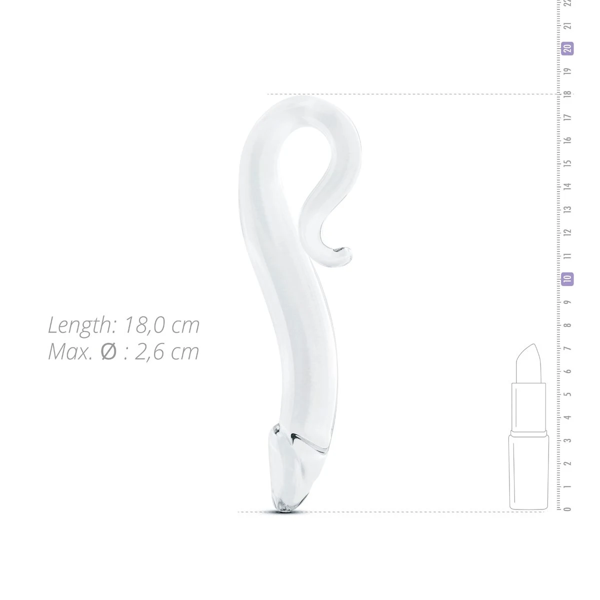 Glazen G-spot prostaat dildo met stevig handvat en extra glad oppervlak