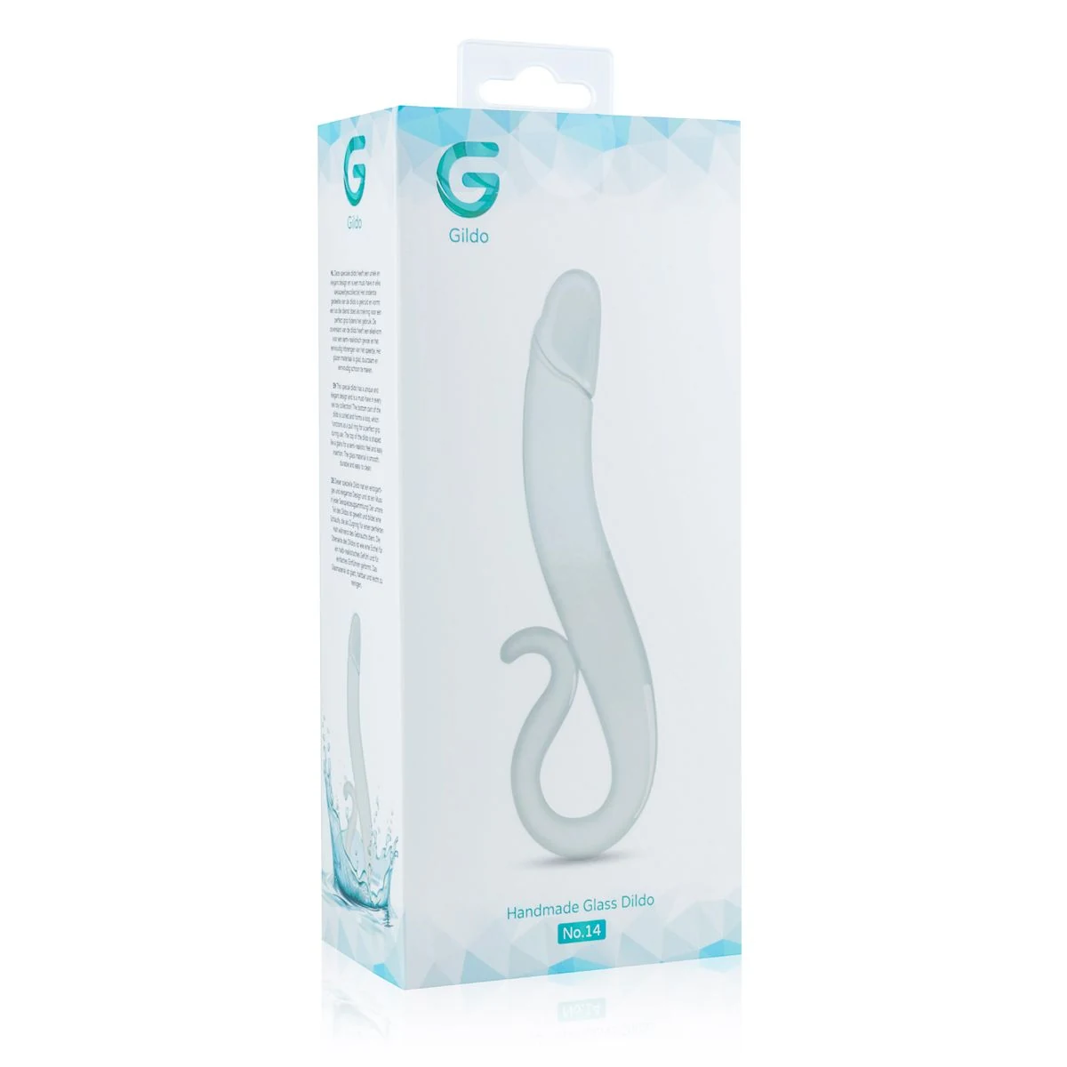 Gildo transparante glazen dildo, geschikt voor temperature play
