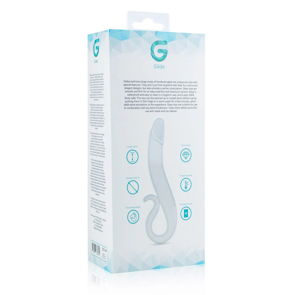 Glazen G-spot prostaat dildo voor waterbasis en siliconenbasis glijmiddel