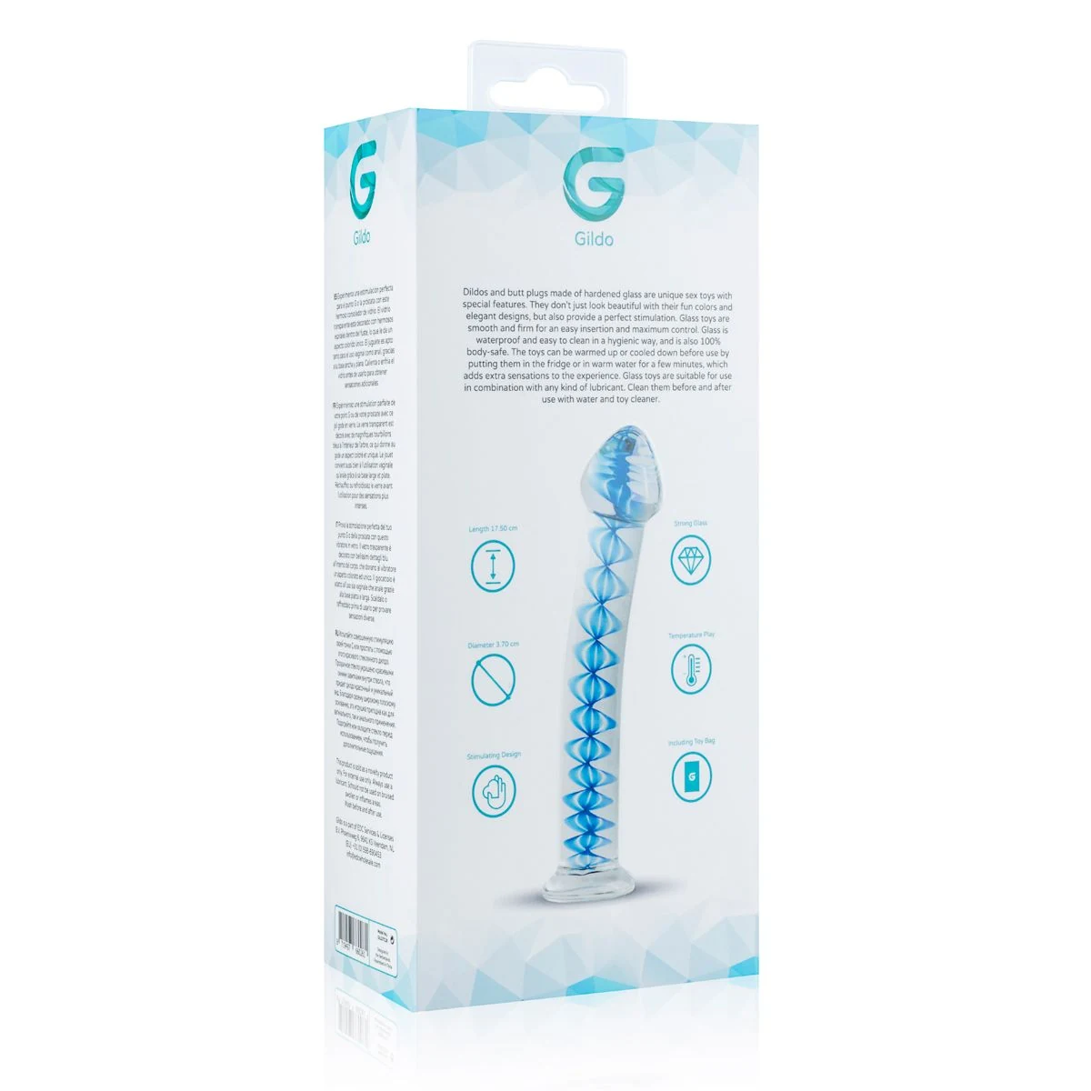 Gildo unisex glazen dildo voor G-spot, prostaat, anus en vagina