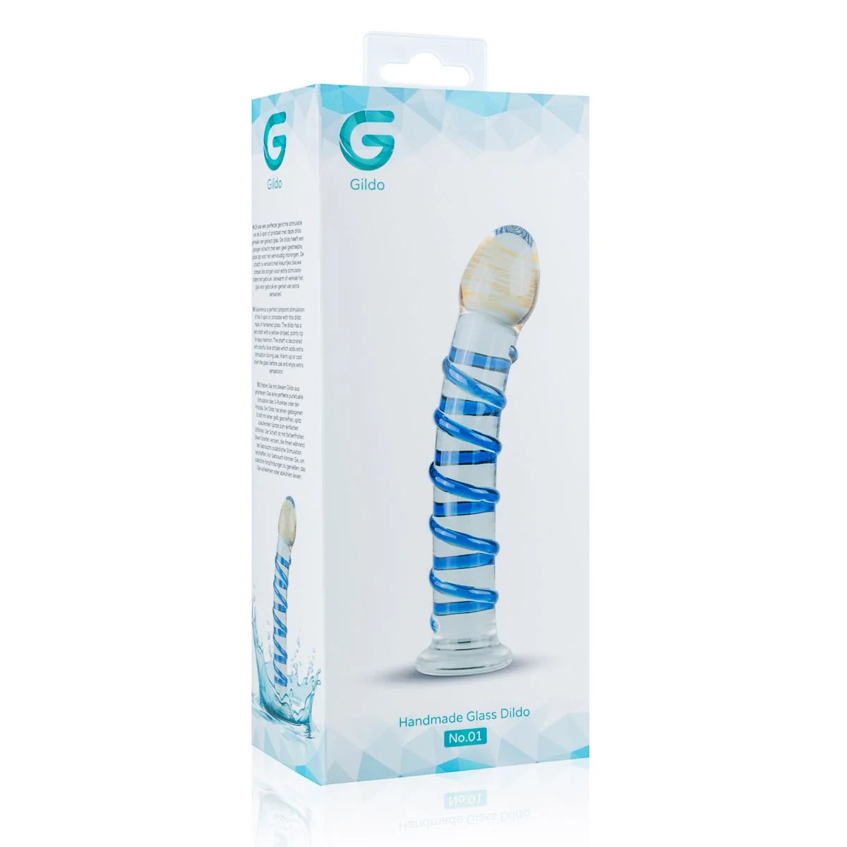 Glazen G-Spot prostaatdildo met platte voet en 160 mm invoerdiepte