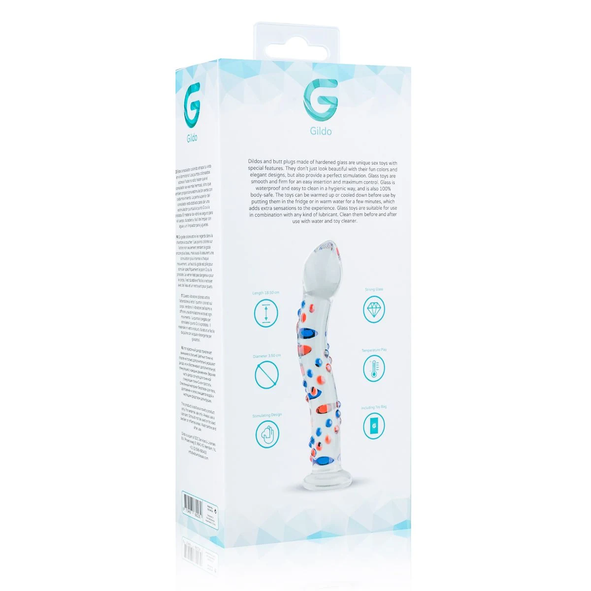 Glazen G-Spot/Prostaatdildo No. 3 met maximale diameter van 35 mm