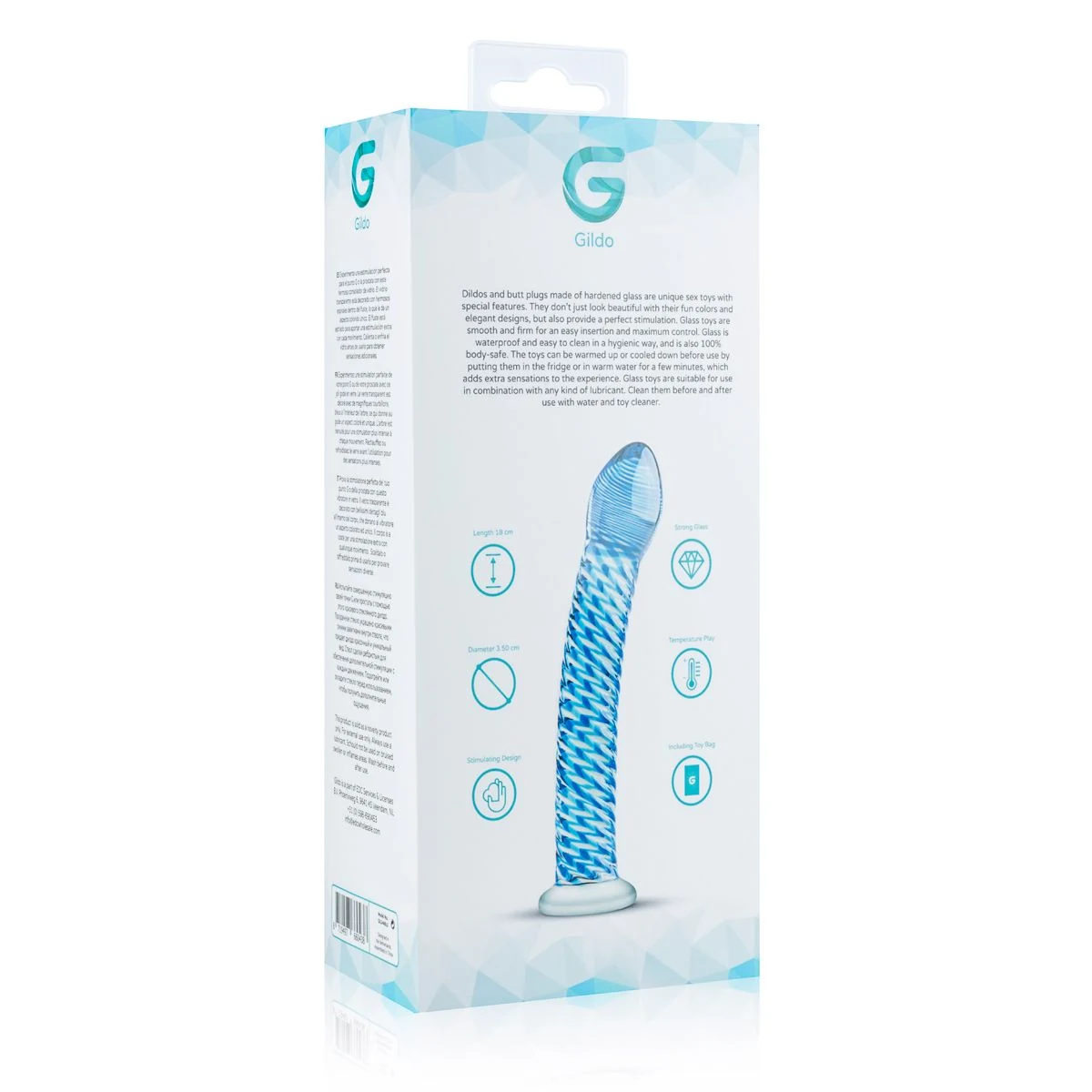 Waterproof glazen G-spot prostaatdildo geschikt voor temperature play