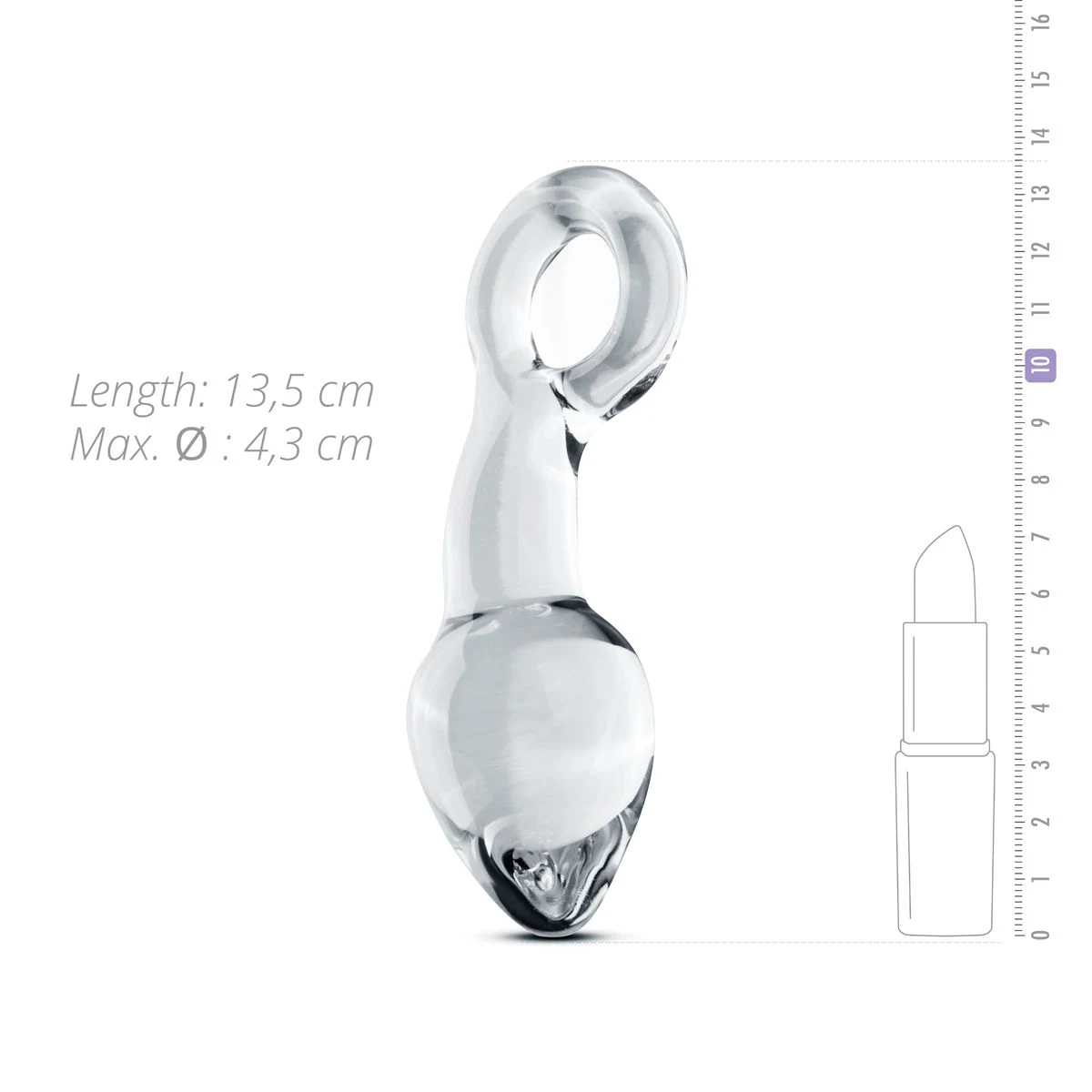Gildo glazen buttplug No. 13 voor anus en prostaat, unisex model