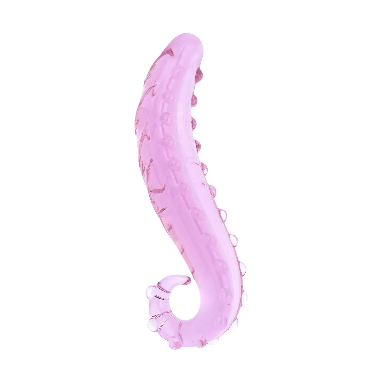 Gildo roze glazen dildo met getextureerd oppervlak voor vagina en anus
