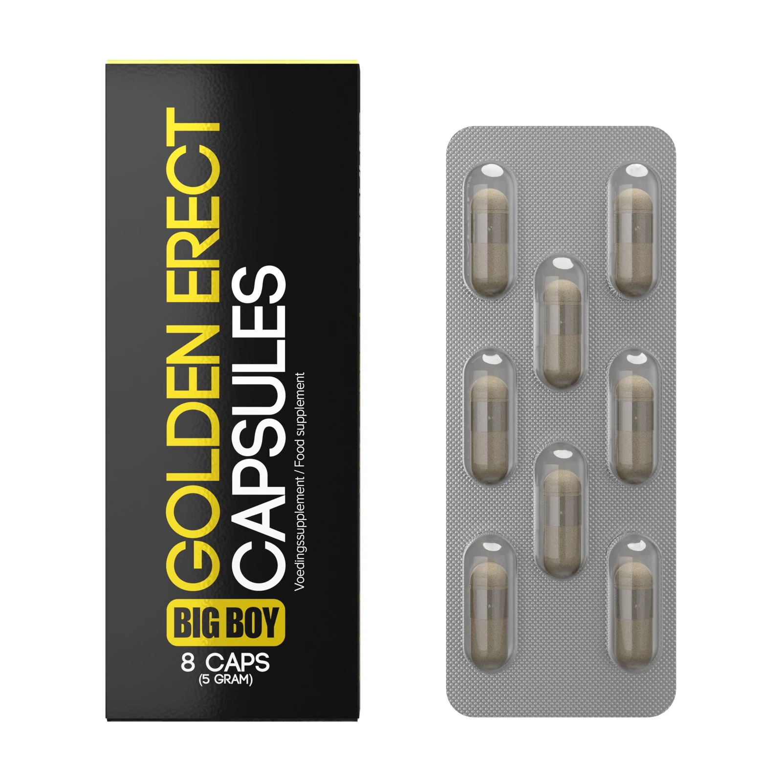 Golden Erectie Pillen van Big Boy, verpakking met 8 stuks