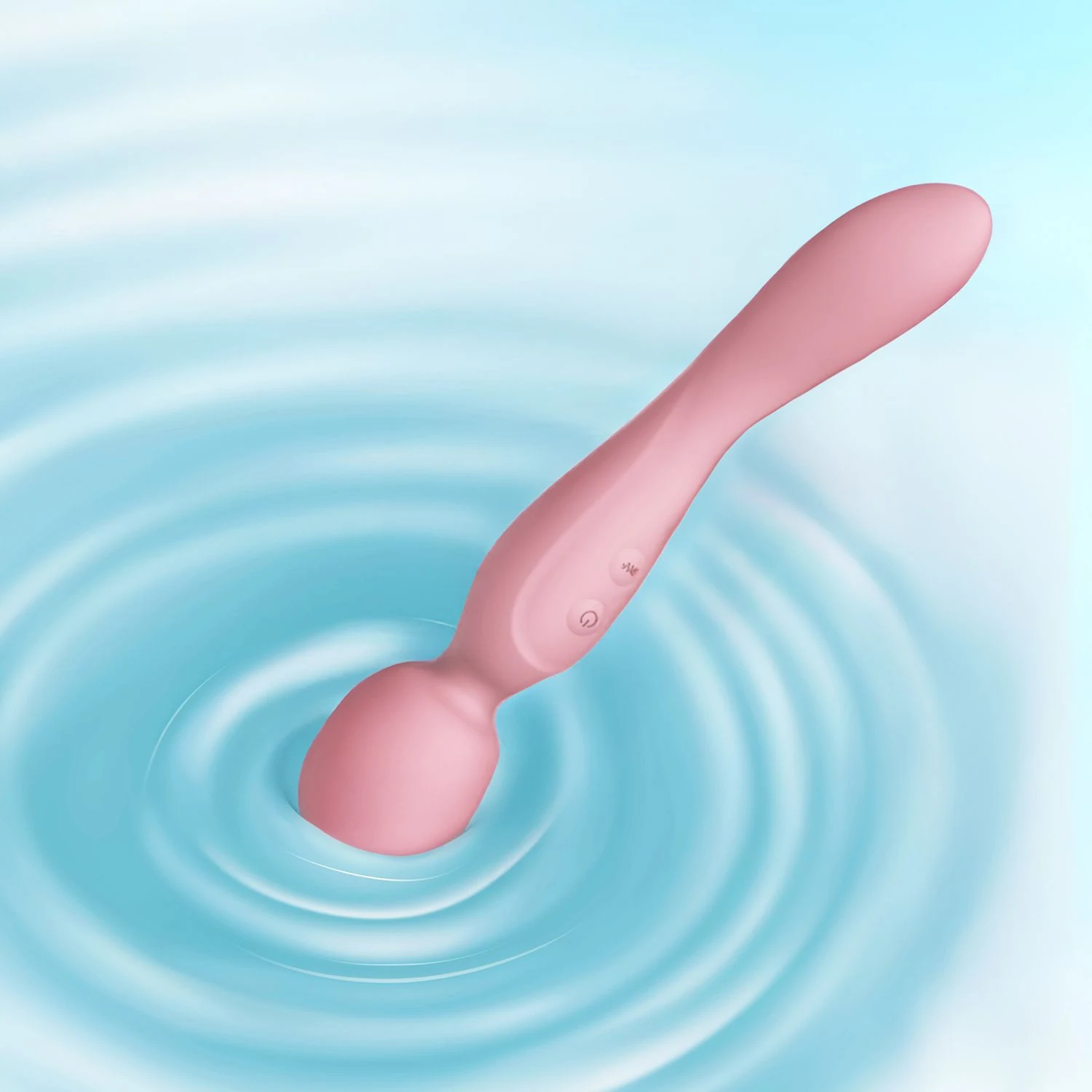 Roze siliconen wand vibrator met variabele vibratiestanden