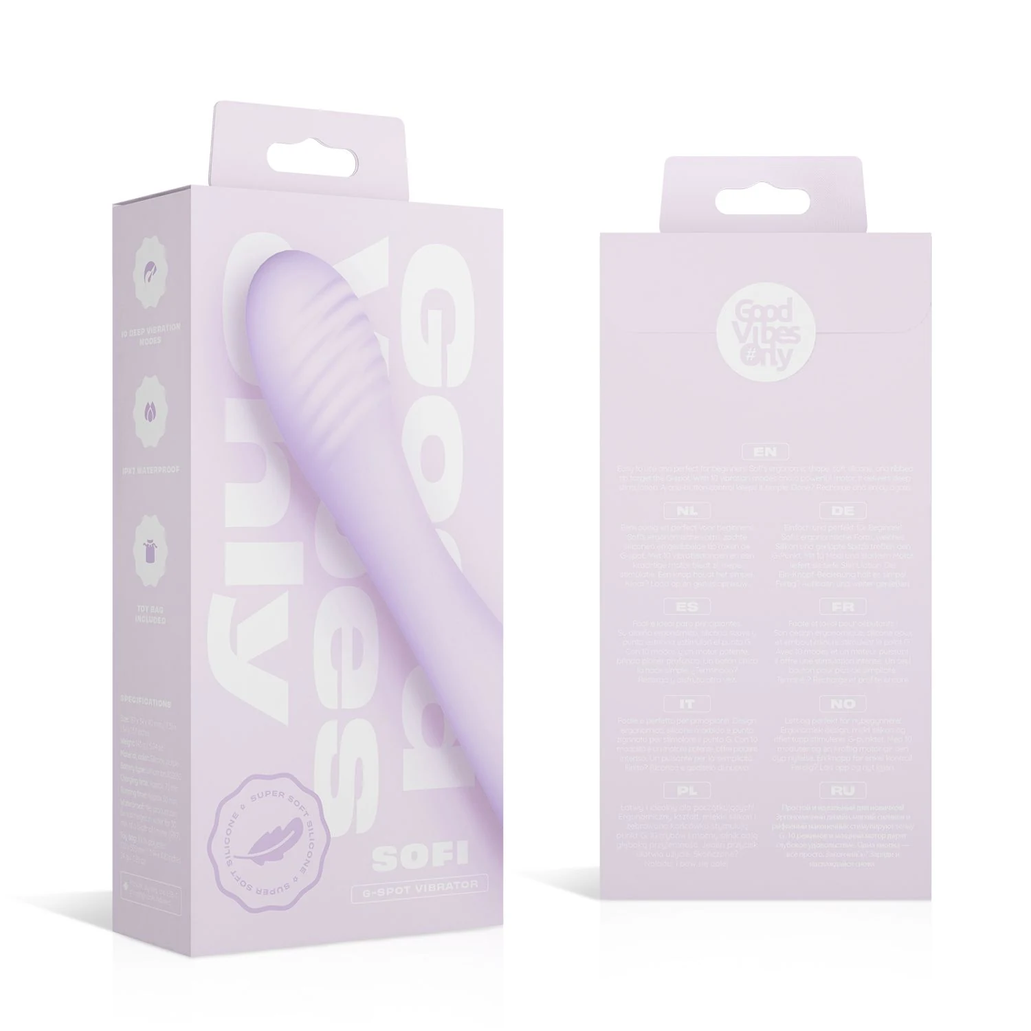 Paarse G-spot vibrator voor gebruik met glijmiddel op waterbasis