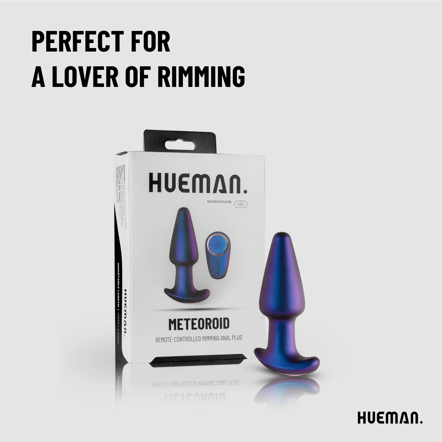 Oplaadbare Hueman Meteoroid buttplug met usb-oplaadkabel