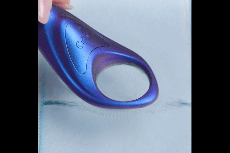 Paarse Hueman Neptune vibrerende cockring met 10 vibratiestanden