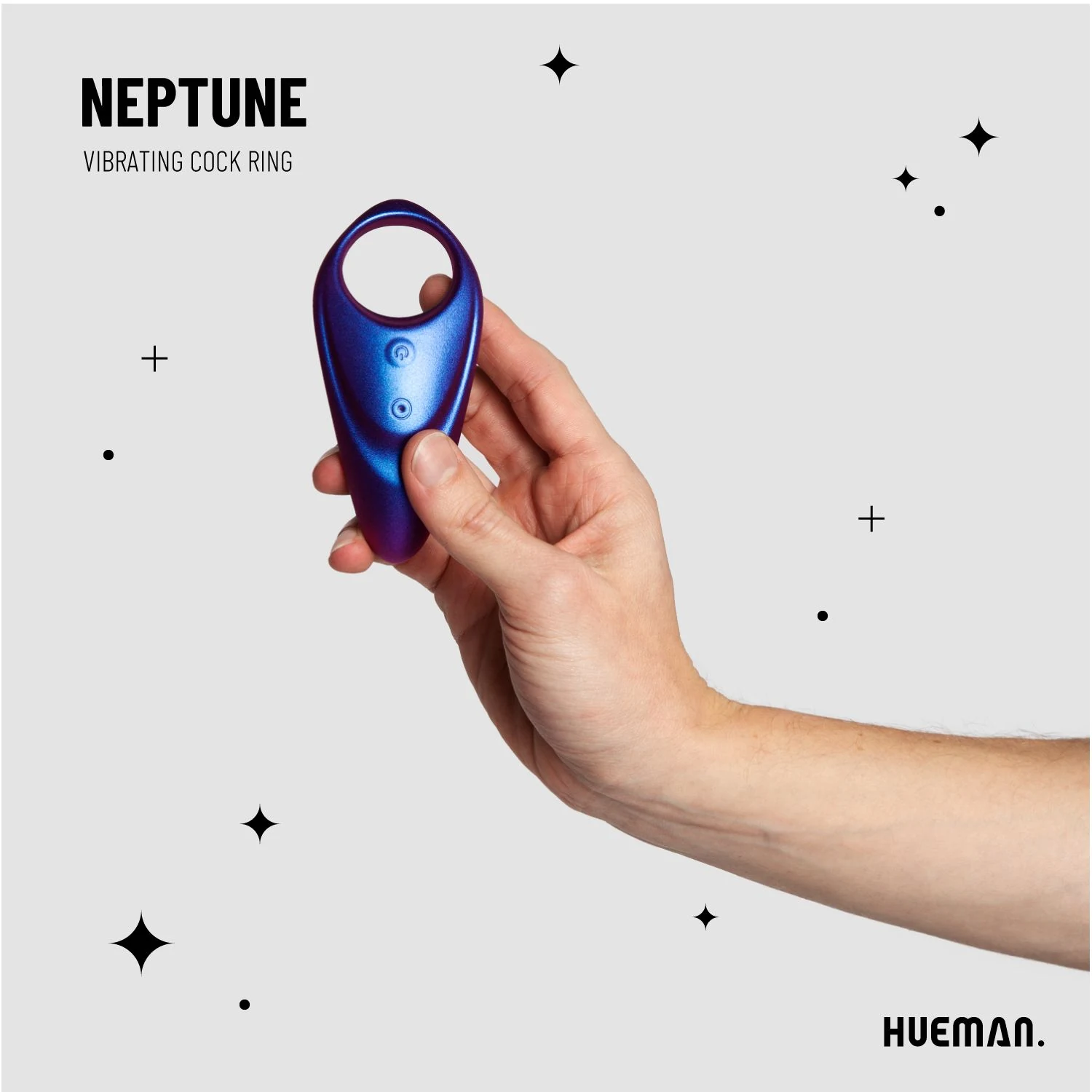Waterproof Hueman Neptune vibrerende cockring voor stimulatie van de penis
