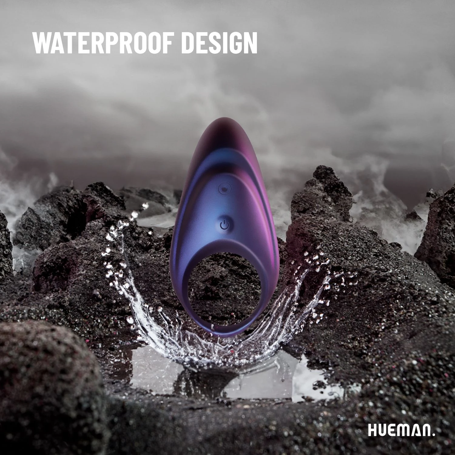 Hueman Neptune vibrerende cockring geschikt voor waterbasis glijmiddel