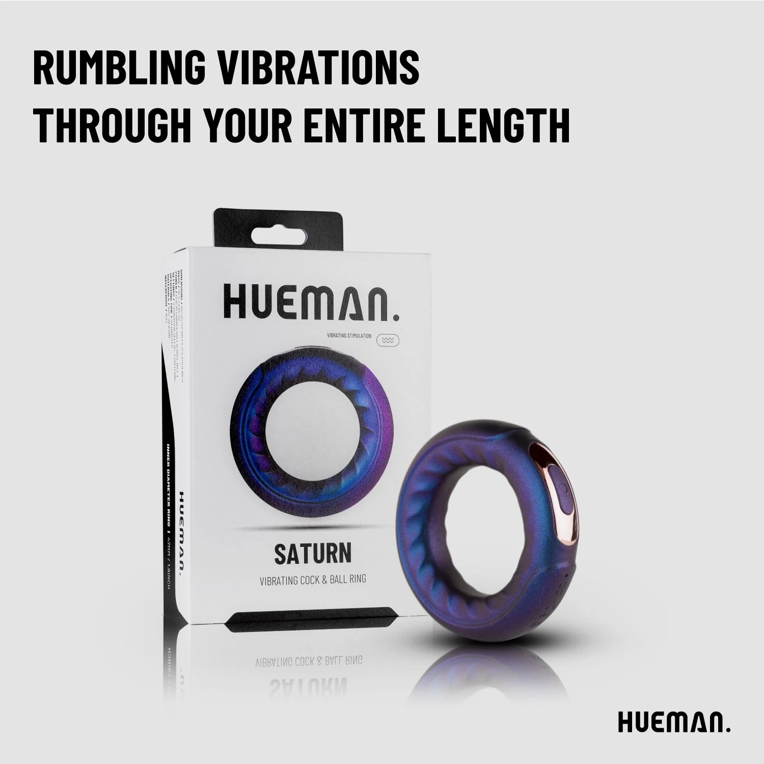 Waterproof Hueman Saturn vibrerende cockring voor bad en douche