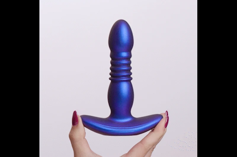 Hueman stotende buttplug paars met stoten en pulseren