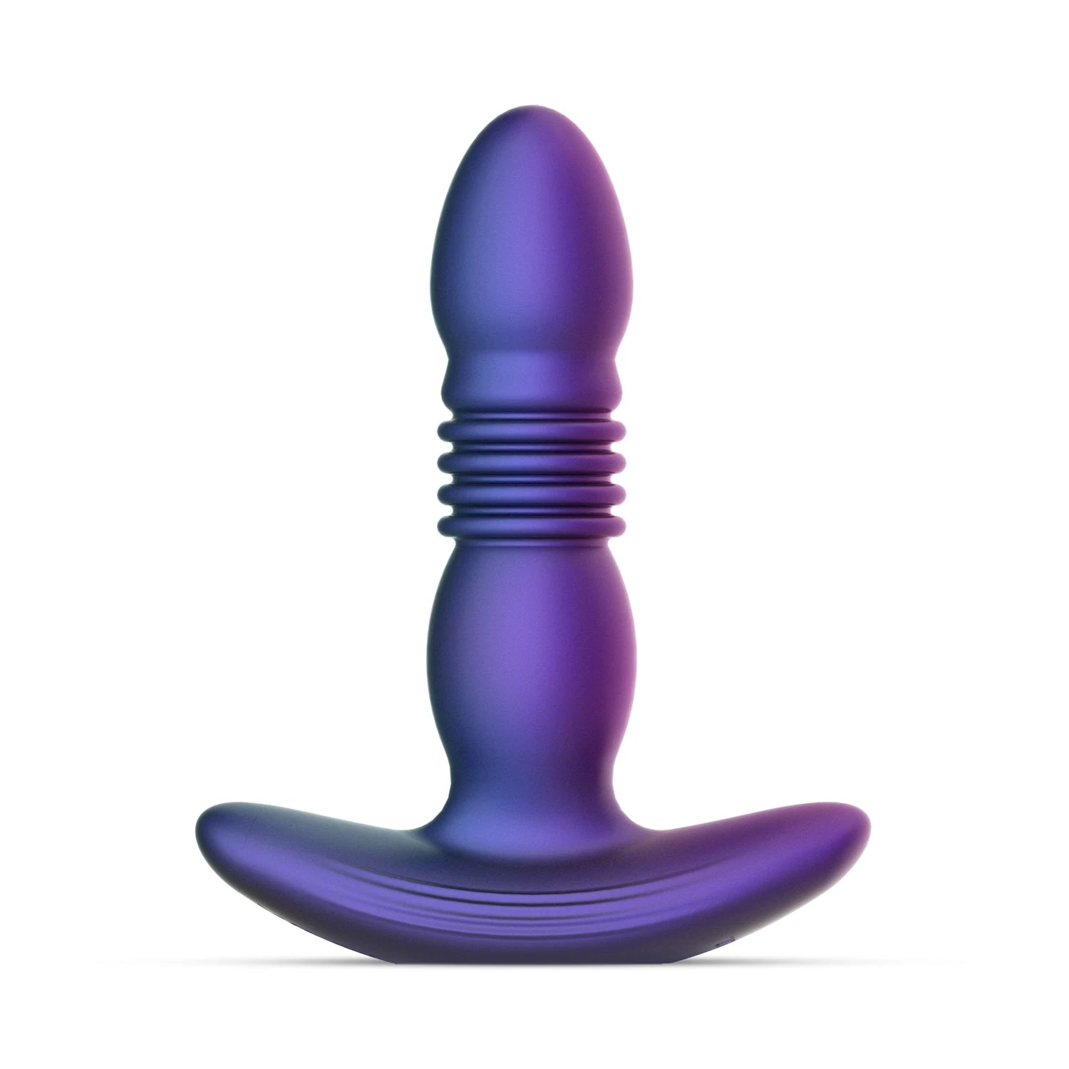 Hueman buttplug paars met pushbutton en 1 motor
