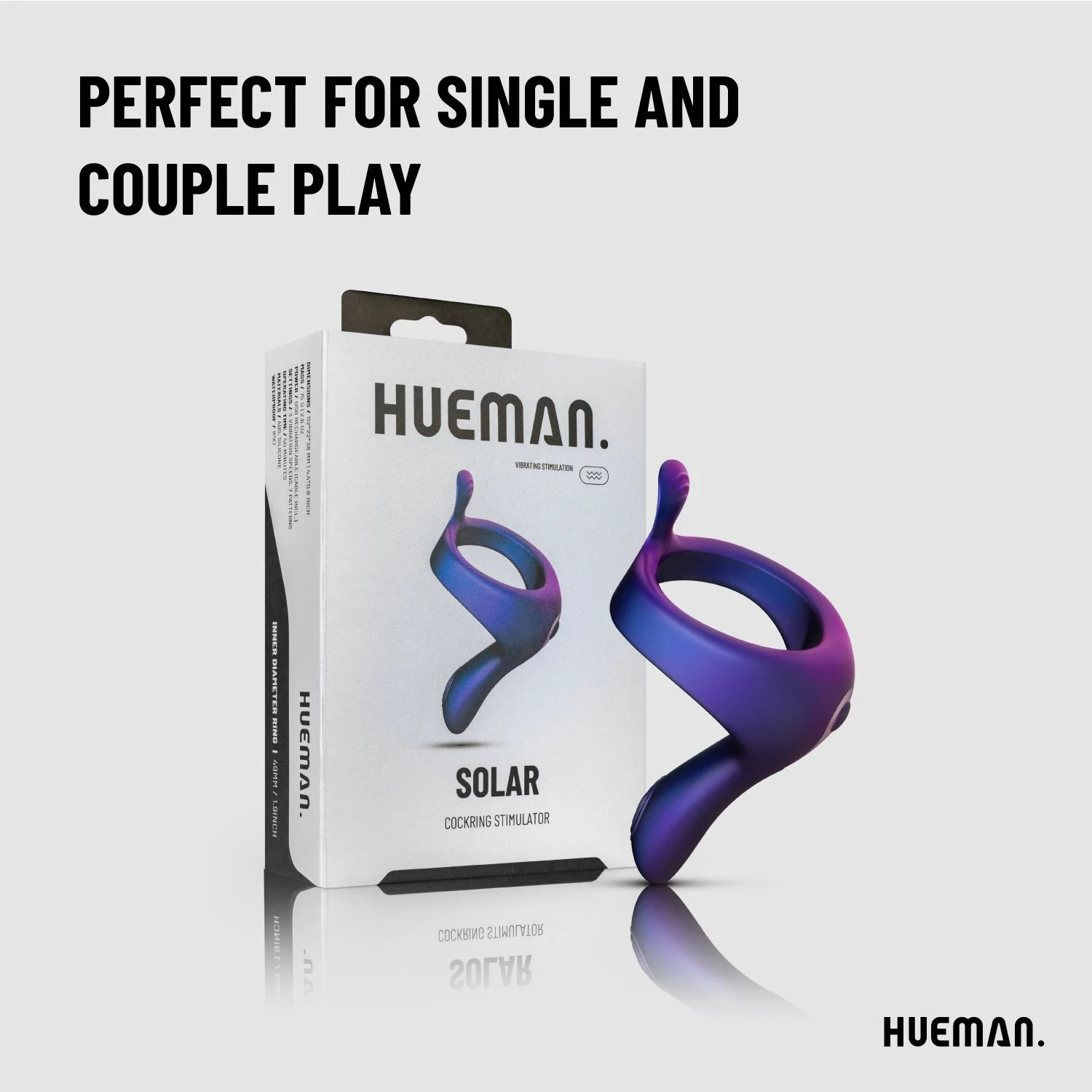 USB-oplaadbare vibrerende cockring van Hueman