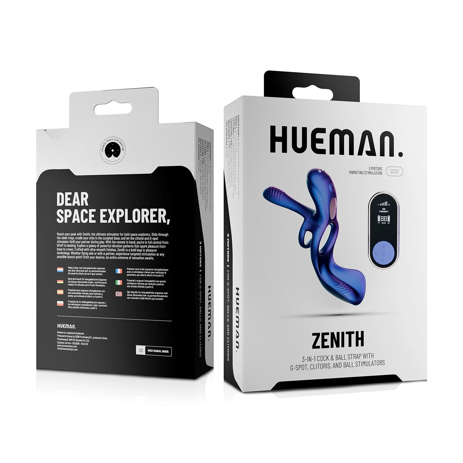 Hueman Zenith 3-in-1 cockring met ergonomisch ontwerp