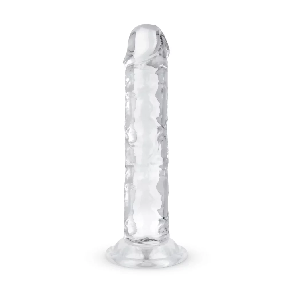 Jelly dildo zonder ballen van 14 cm in transparante kleur
