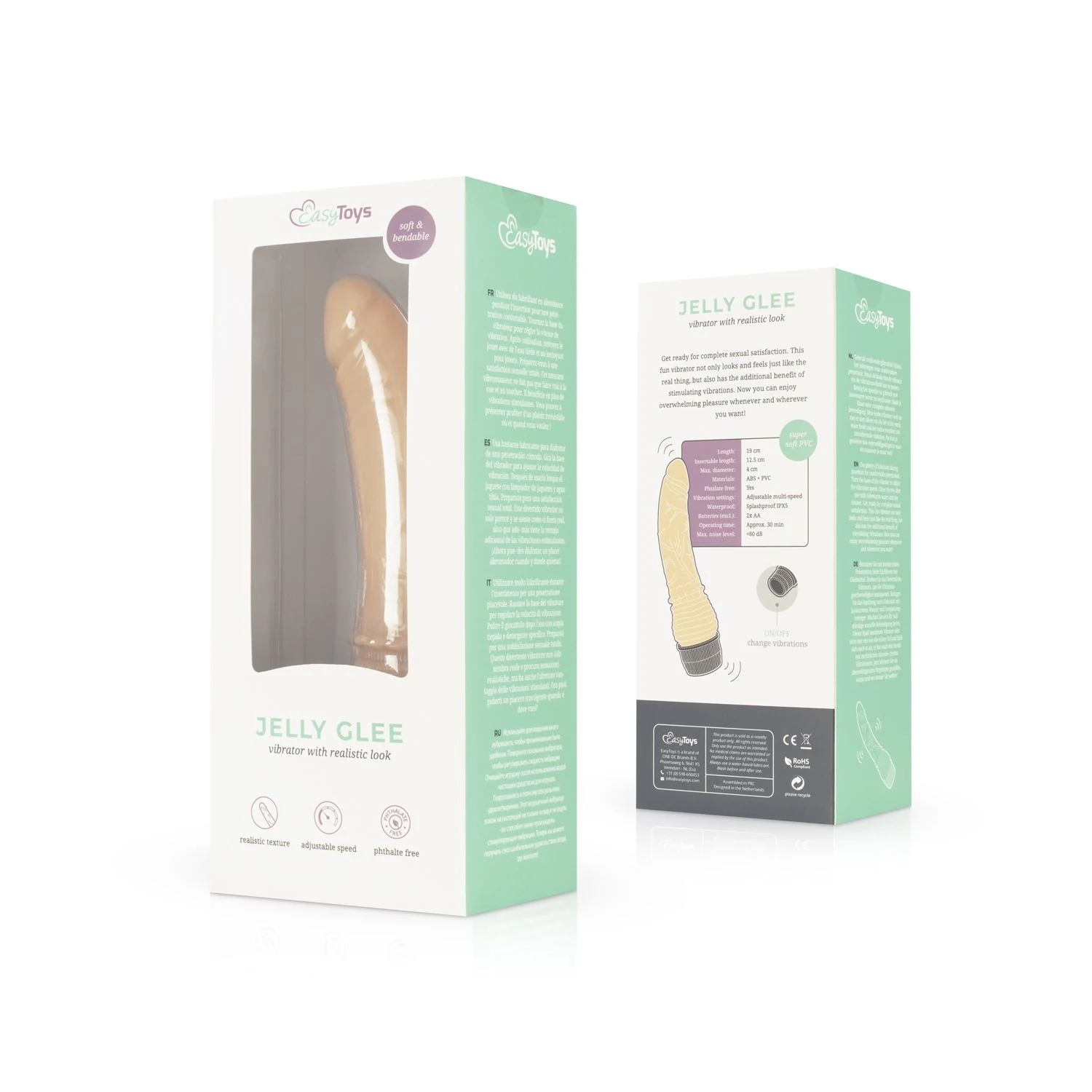 Realistische vibrator Jelly Glee van zacht en flexibel PVC