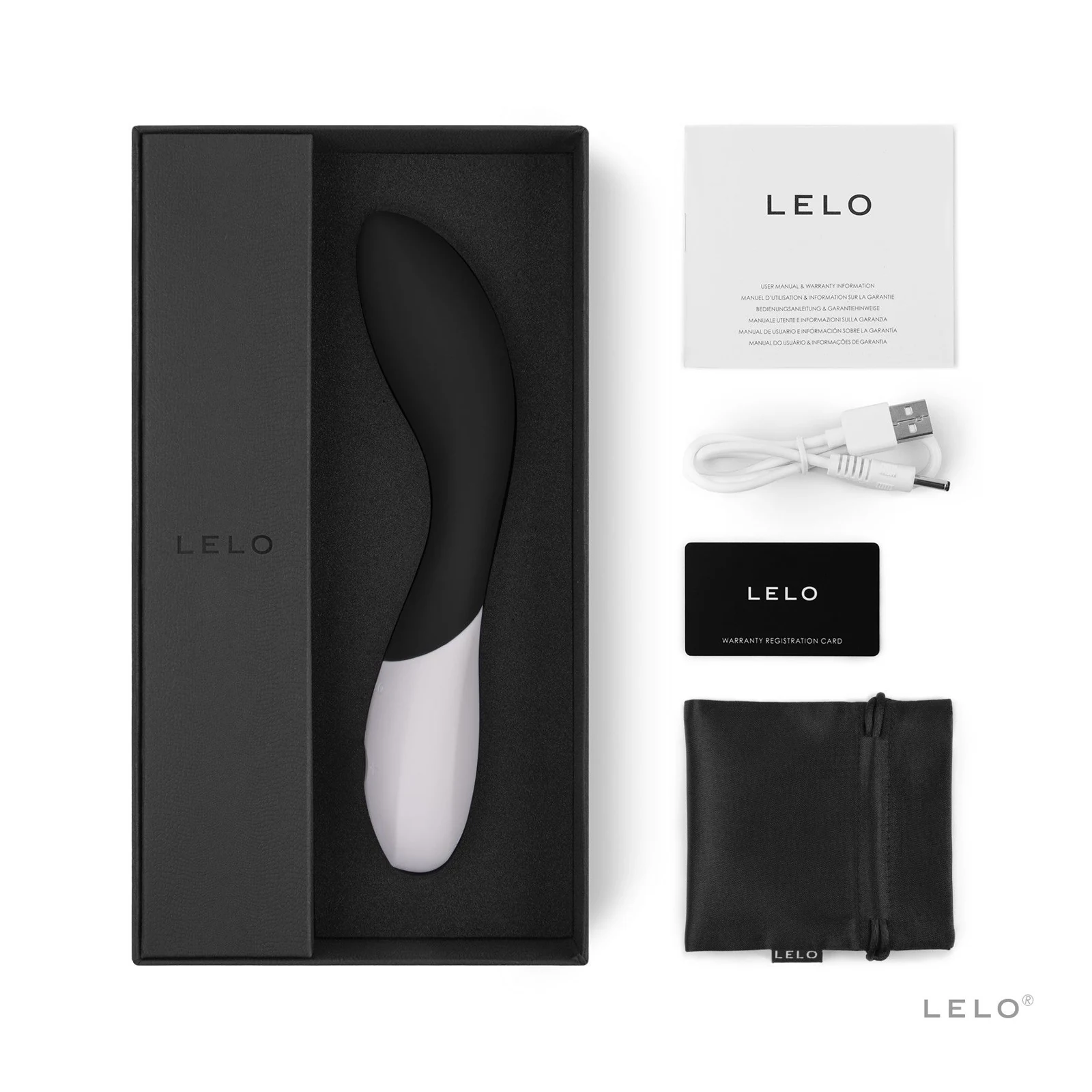 LELO Mona Wave Vibrator zwart met 110 mm invoerdiepte