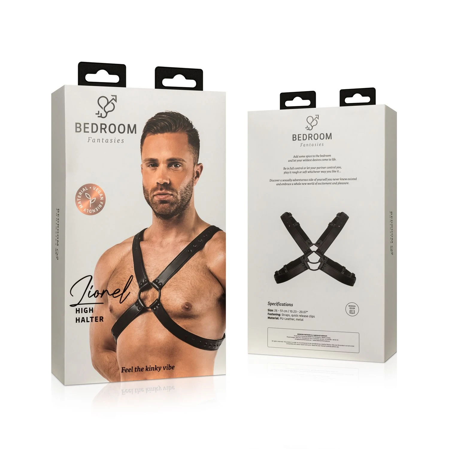 Zwart bondage harnas, comfortabel en duurzaam materiaal