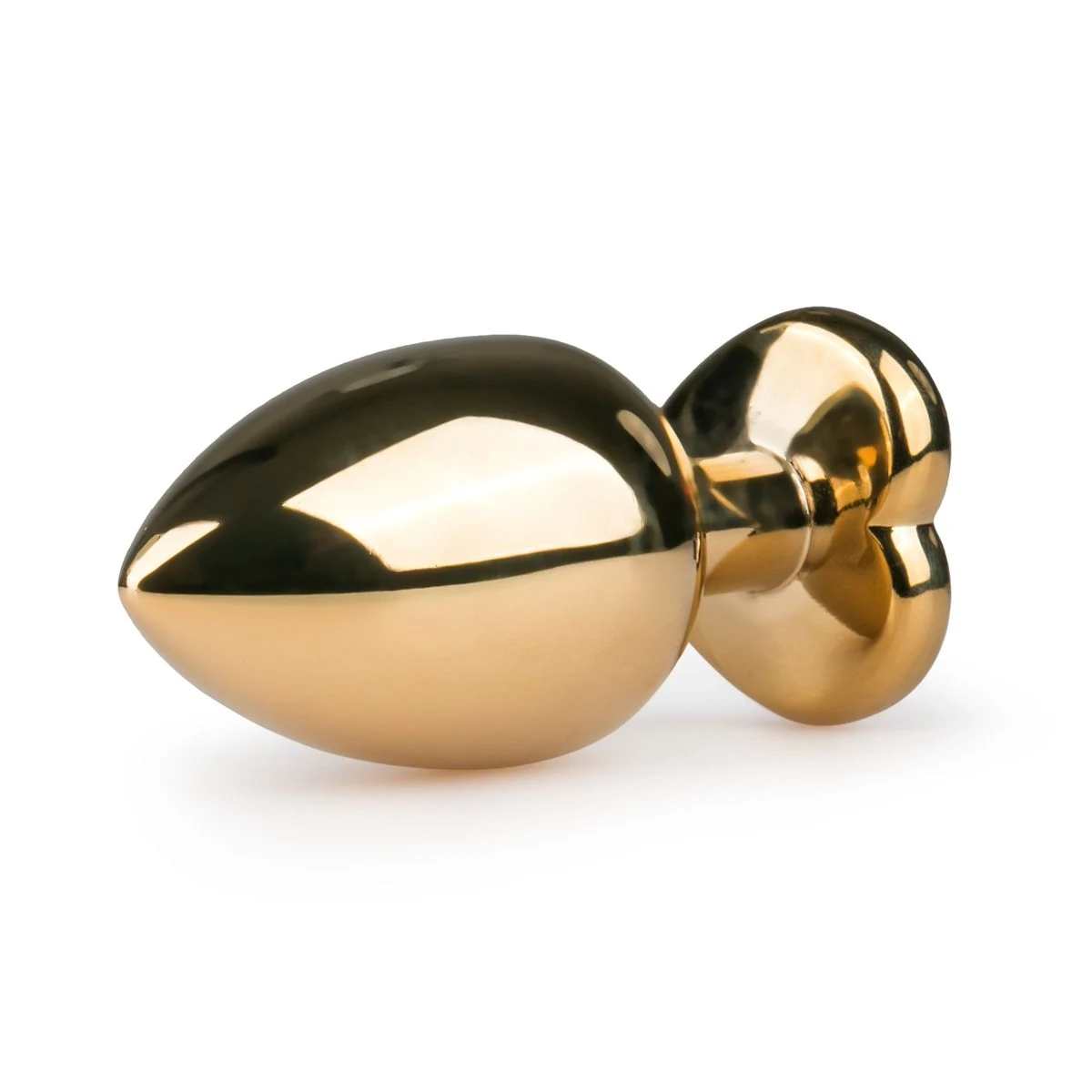Metalen buttplug met roze hartje, taps toelopend model