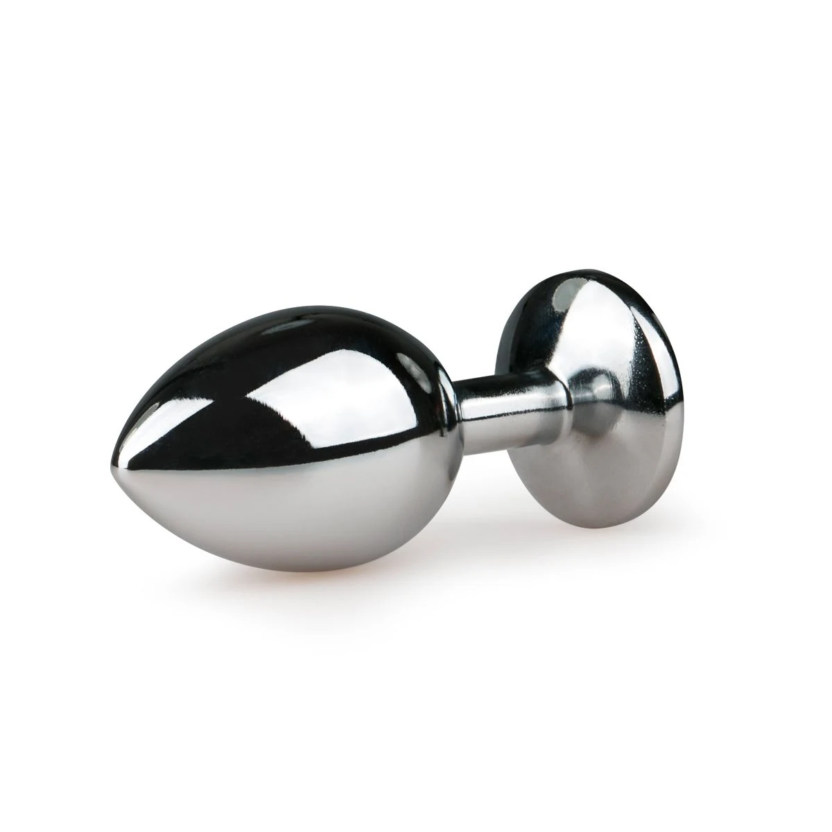 Gladde glanzende metalen buttplug voor beginners, lengte 84 mm