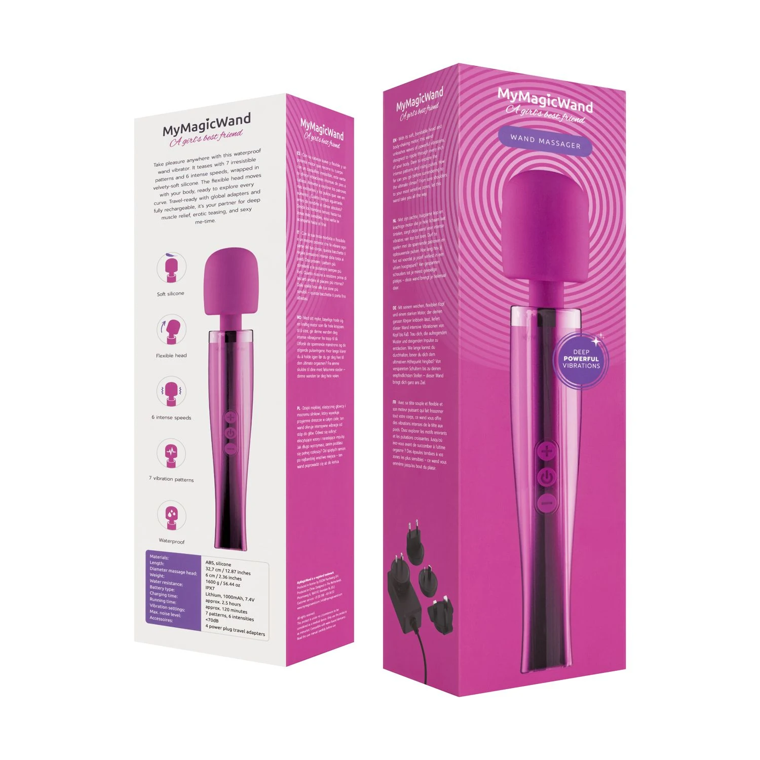 MyMagicWand Electric Pink wand vibrator lengte 330 mm