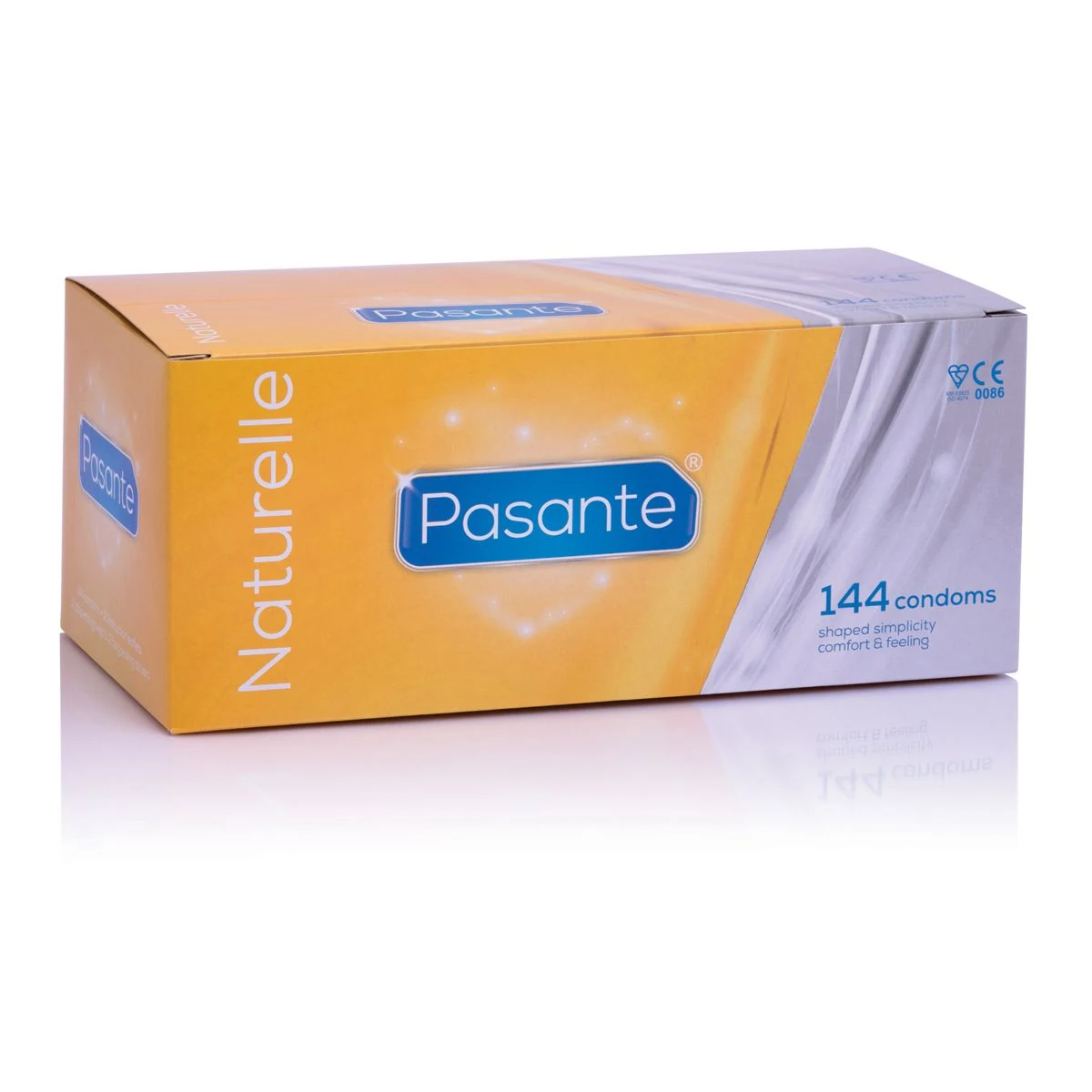 Pasante Naturelle condooms 144 stuks van natuurlijk rubber latex met glijmiddel en reservoir