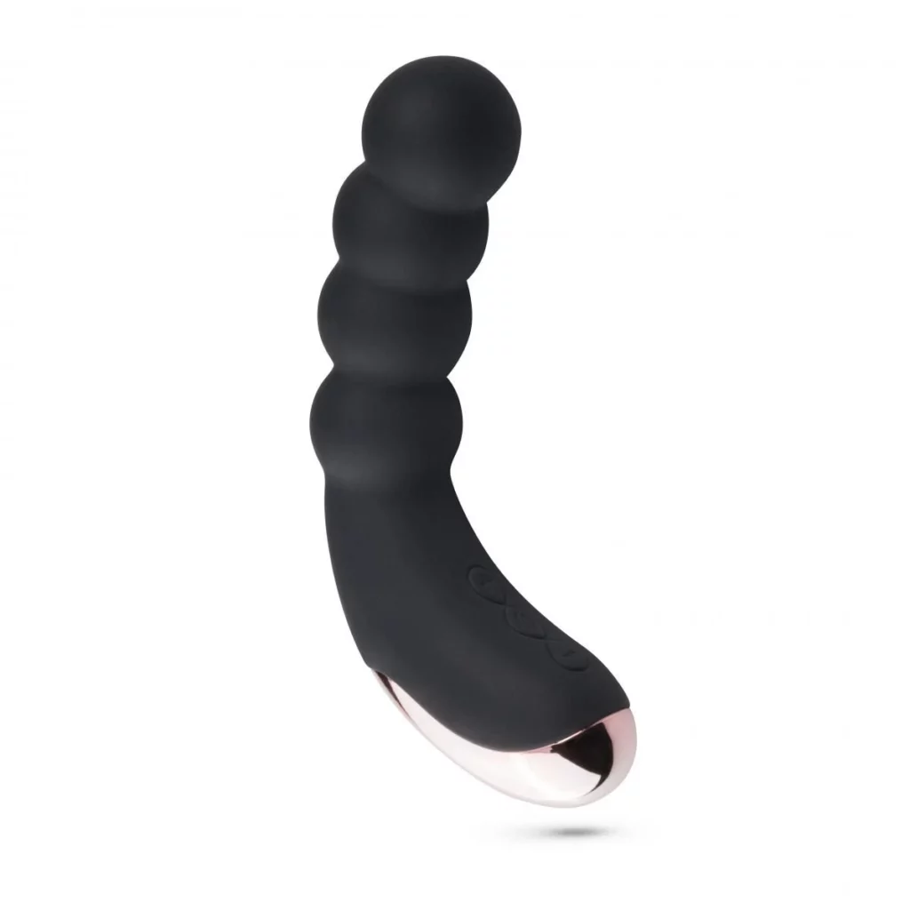 Pleasure Me Anal Vibrator in zwart van Easytoys met gebogen, geribbelde schacht