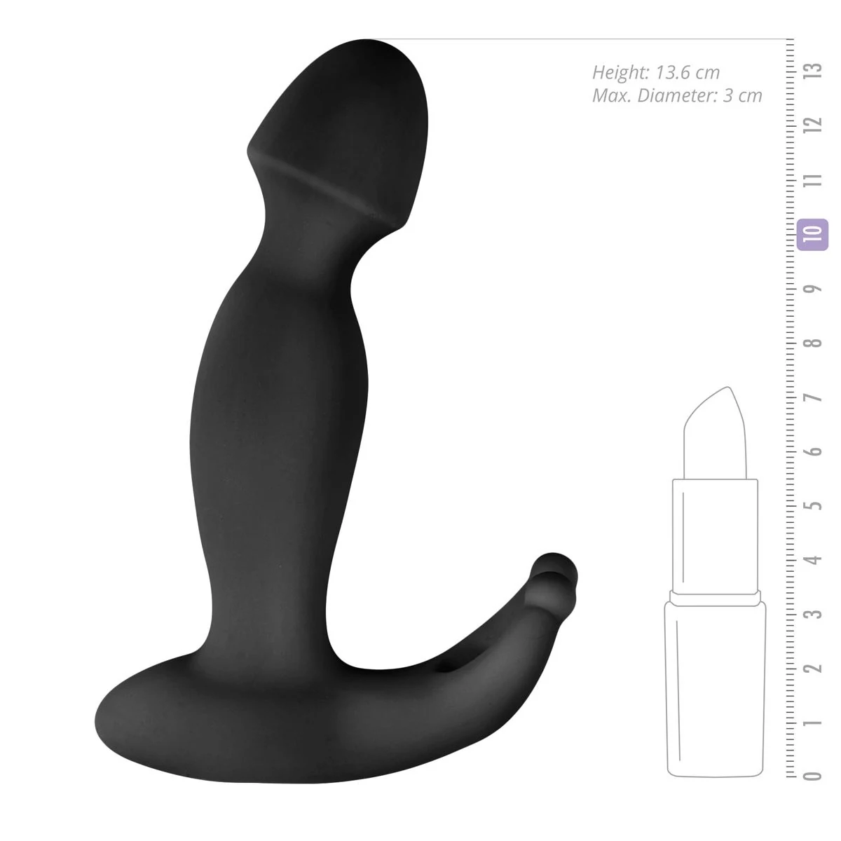 Pounding Pete zwart van siliconen met flexibele schacht