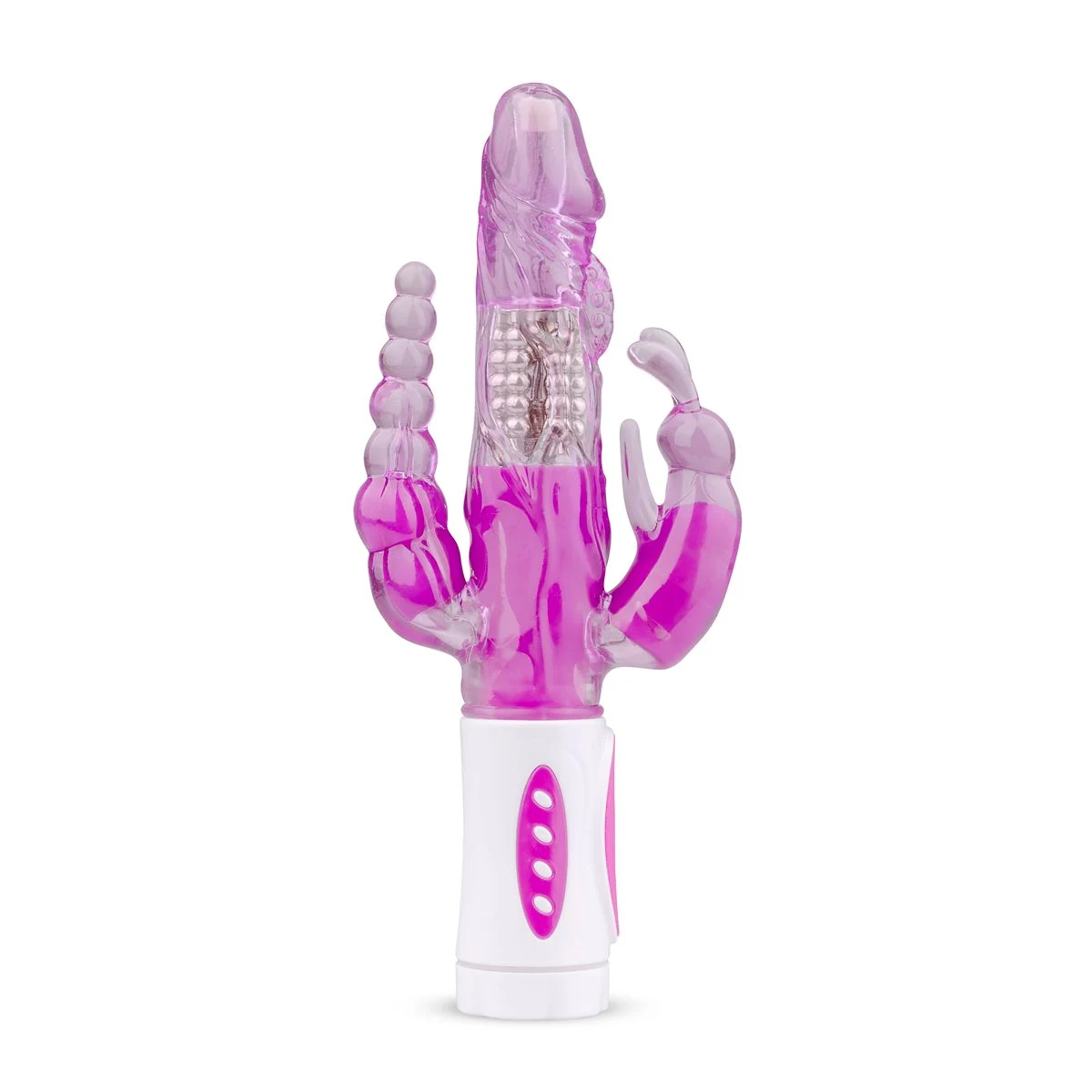 Raving Rabbit Vibrator Paars met roterende kralen en top