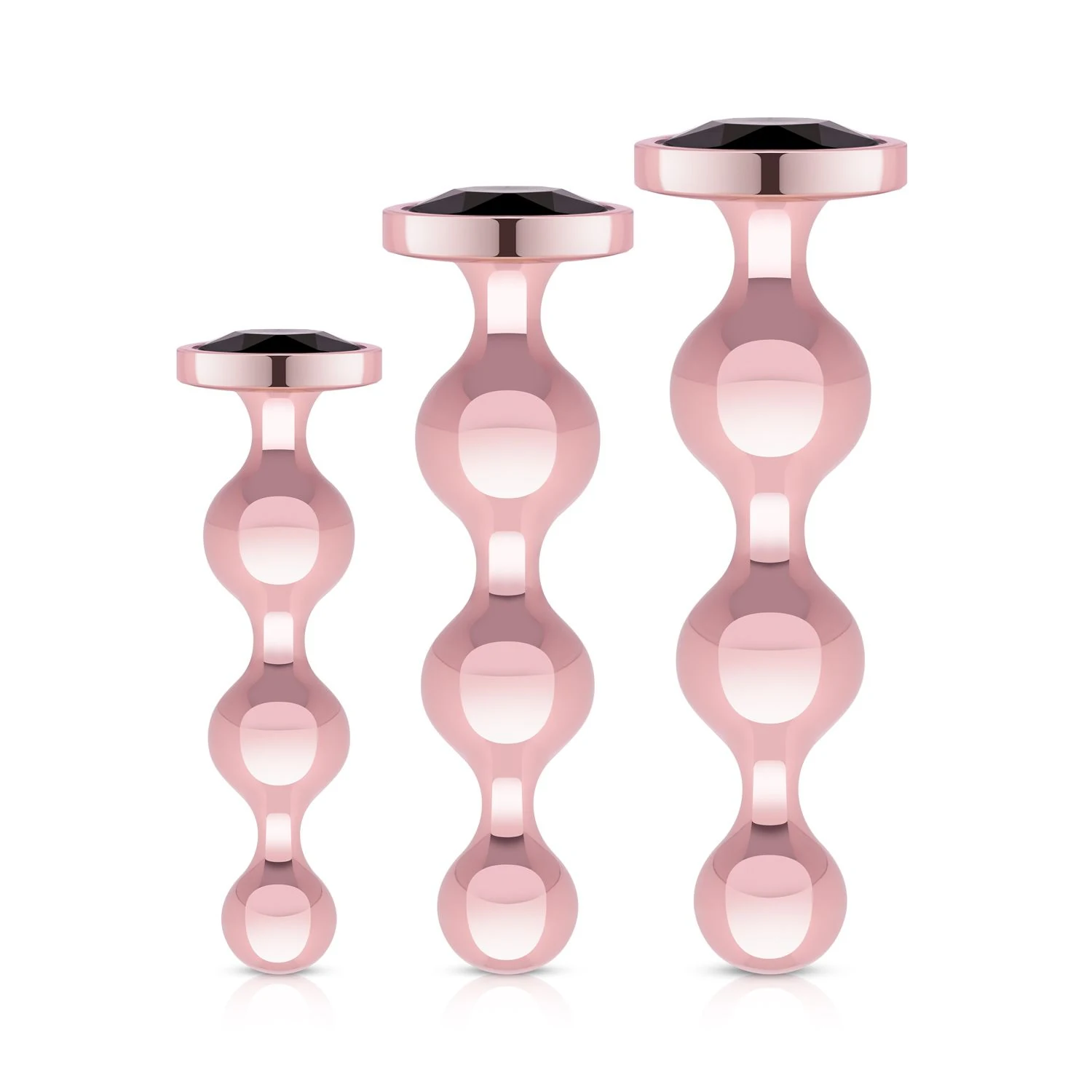 Rosy Gold metalen buttplugset 3 stuks in roségoud