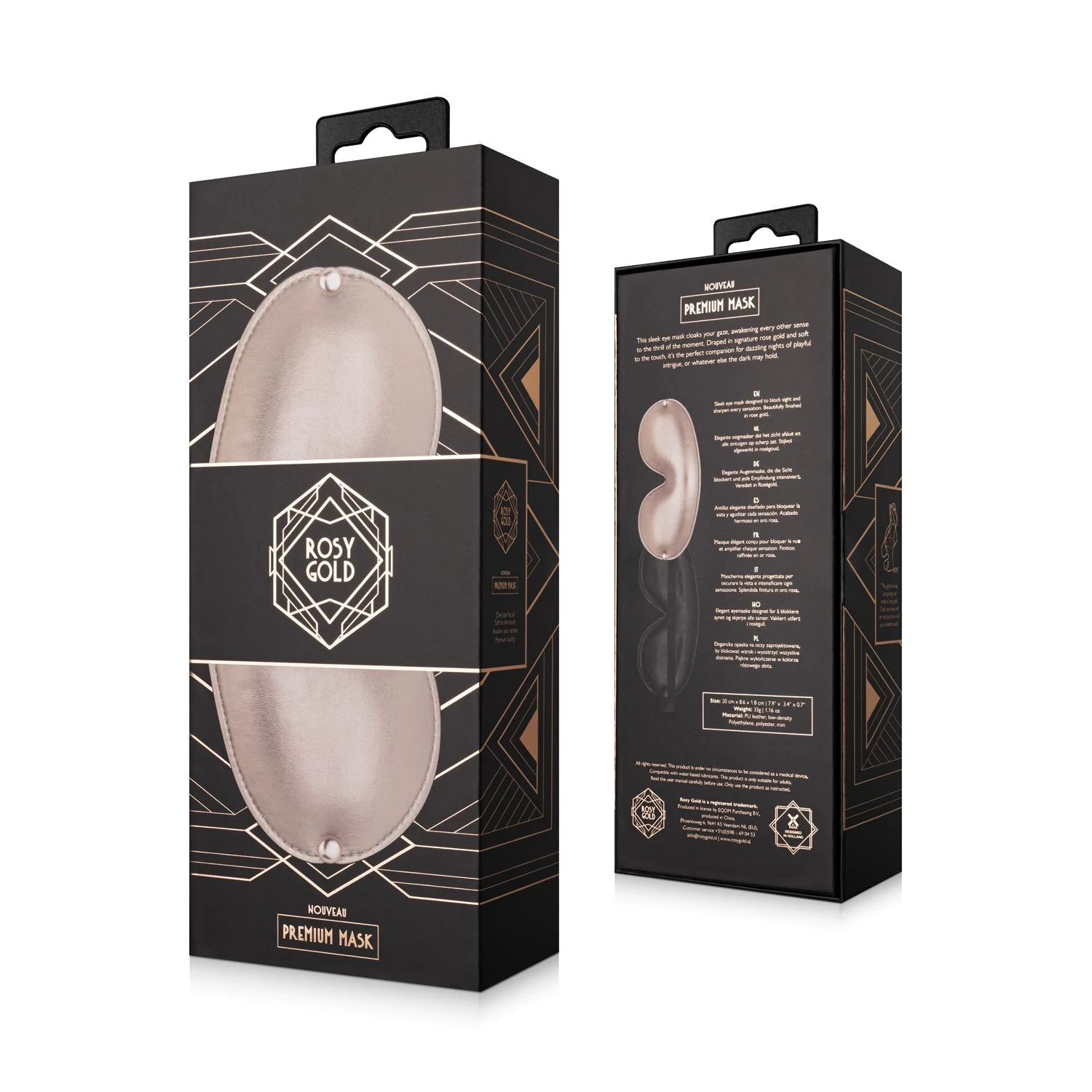 Rosy Gold Premium Masker roségoud voor zintuiglijk spel