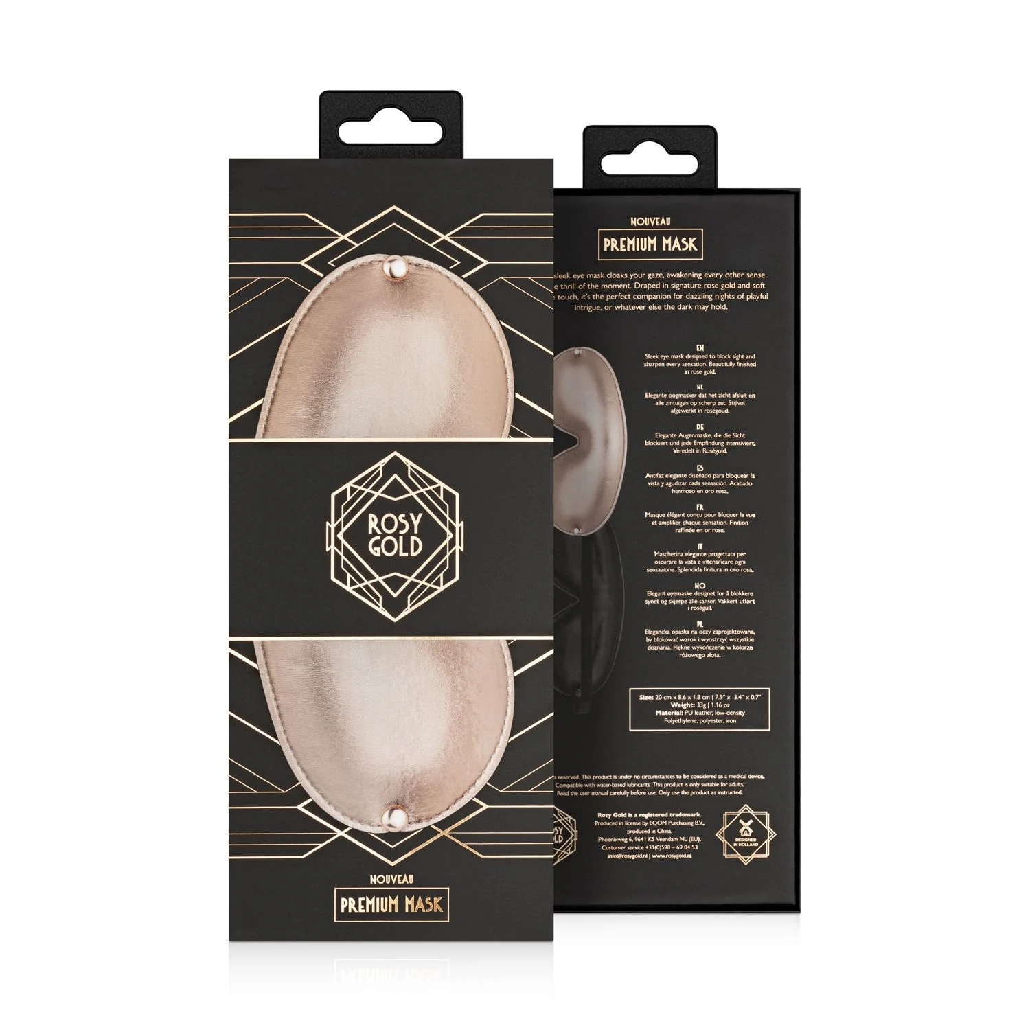 Premium oogmasker Rosy Gold roségoud uit categorie Oogmaskers