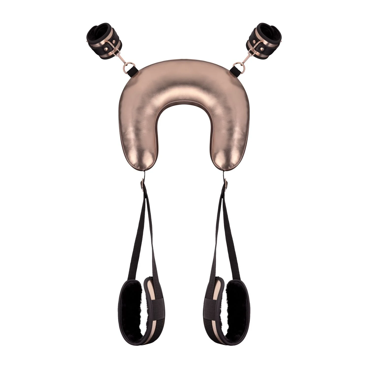 Rosy Gold sling restraint set in roségoud met verstelbare banden en nekkussen