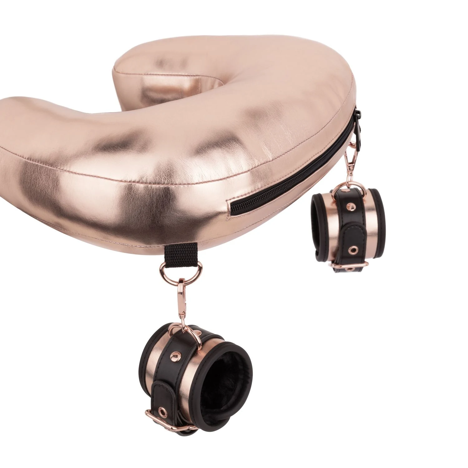 Rosy Gold sling restraint set voor bondage met elegant boeiensysteem