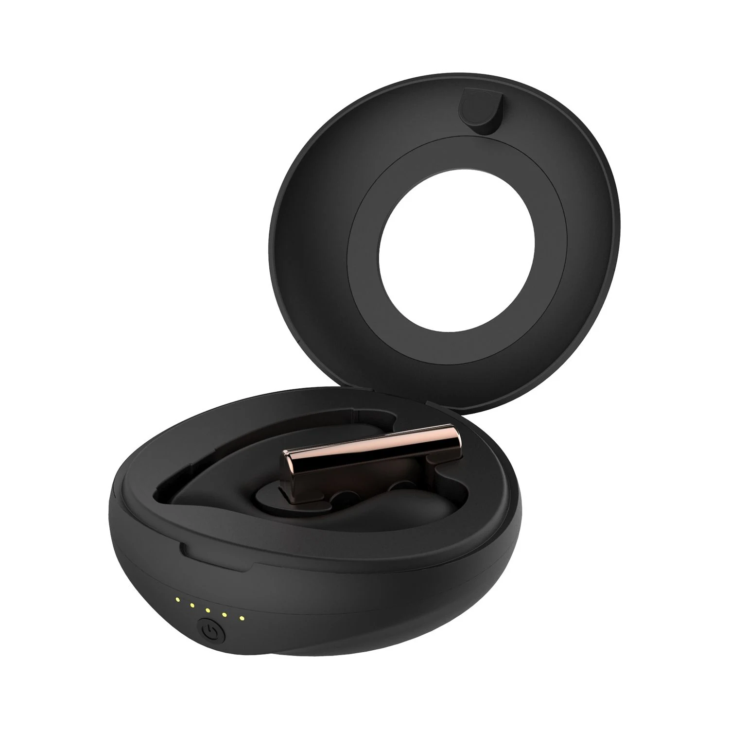 Zwarte Rosy Gold vibrator met discreet draaggevoel