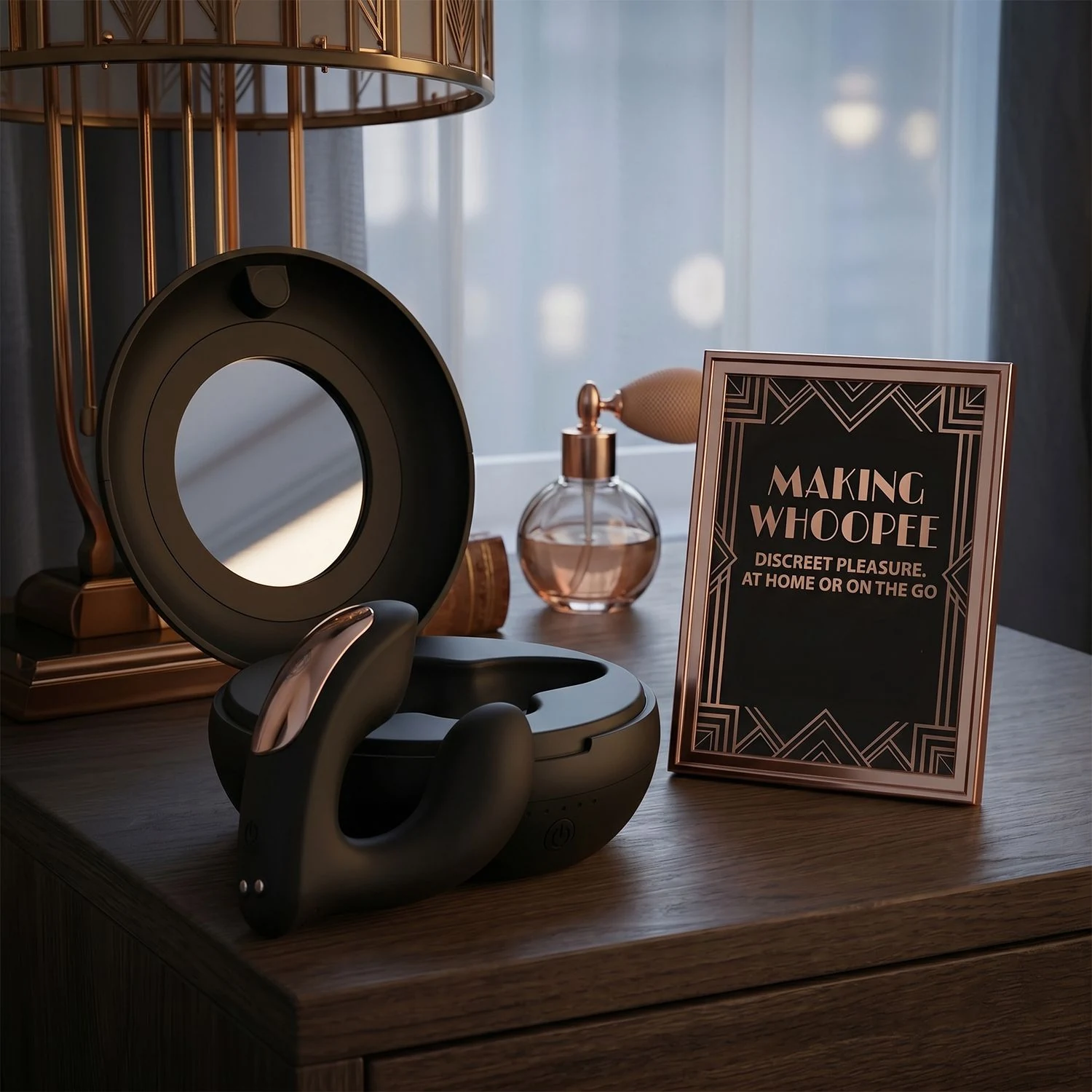 Rosy Gold wearable vibrator zwart met siliconen afwerking