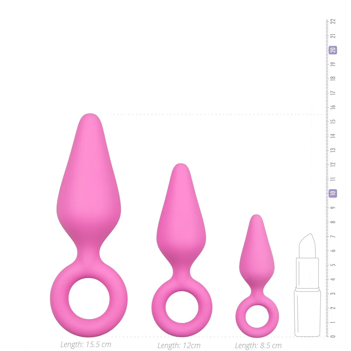 Roze siliconen buttplugs met elegant design en puntige top