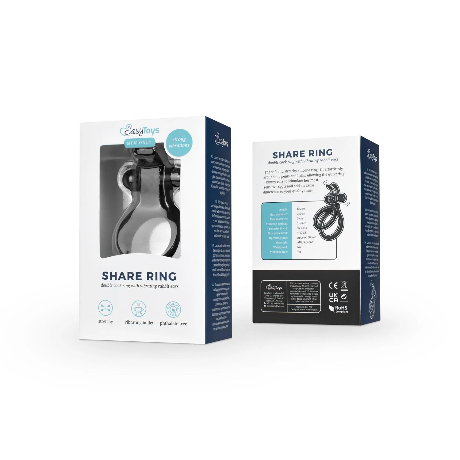 Vibrerende cockring Share Ring van Easytoys Men Only met uitneembare mini bullet