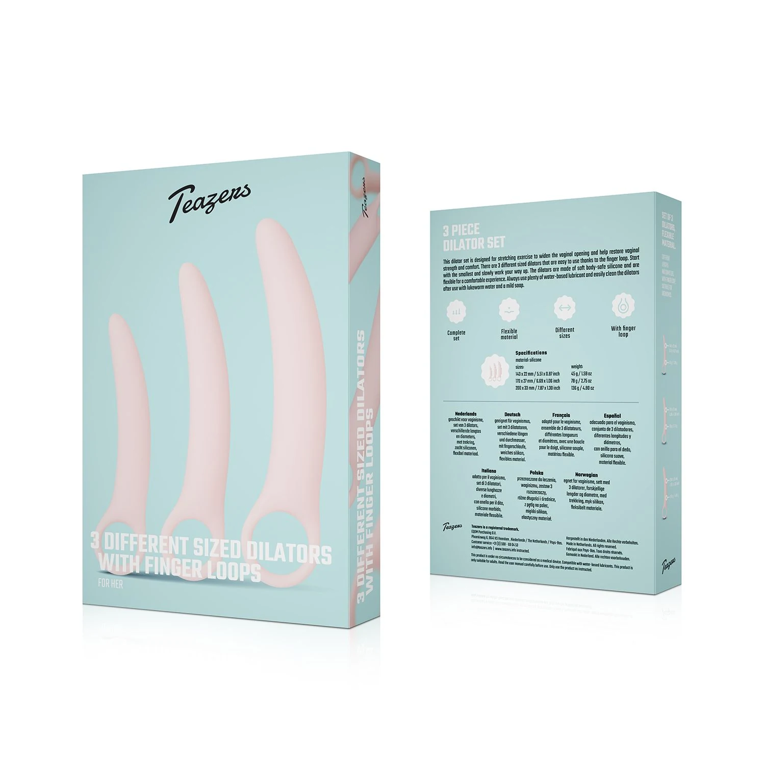 Teazers dilatatorenset 121102-Pink in roze uitvoering