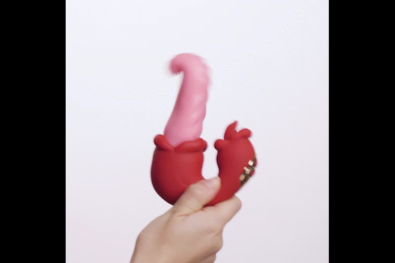 Teazers Double Tongue Vibrator roze oplaadbaar met usb-oplaadkabel