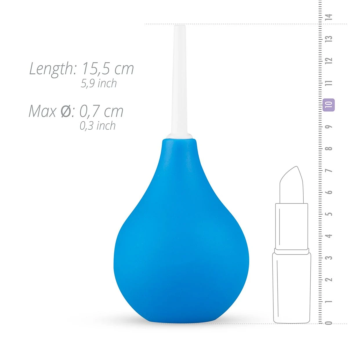 Teazers intieme douche blauw met 60 mm invoerdiepte