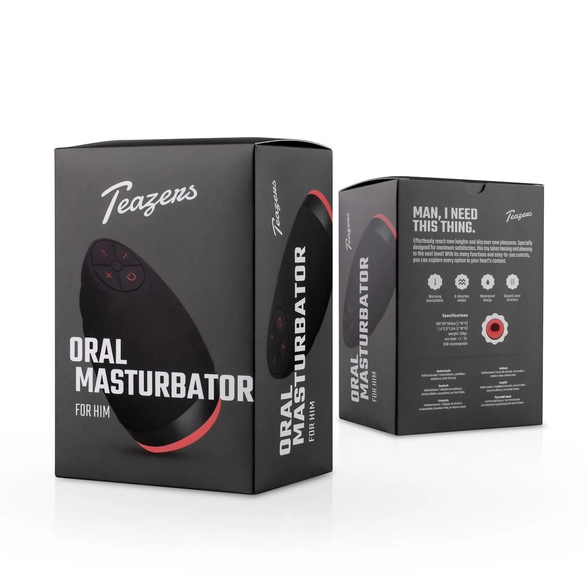 Teazers Masturbator met USB-oplaadsnoer van 75 cm