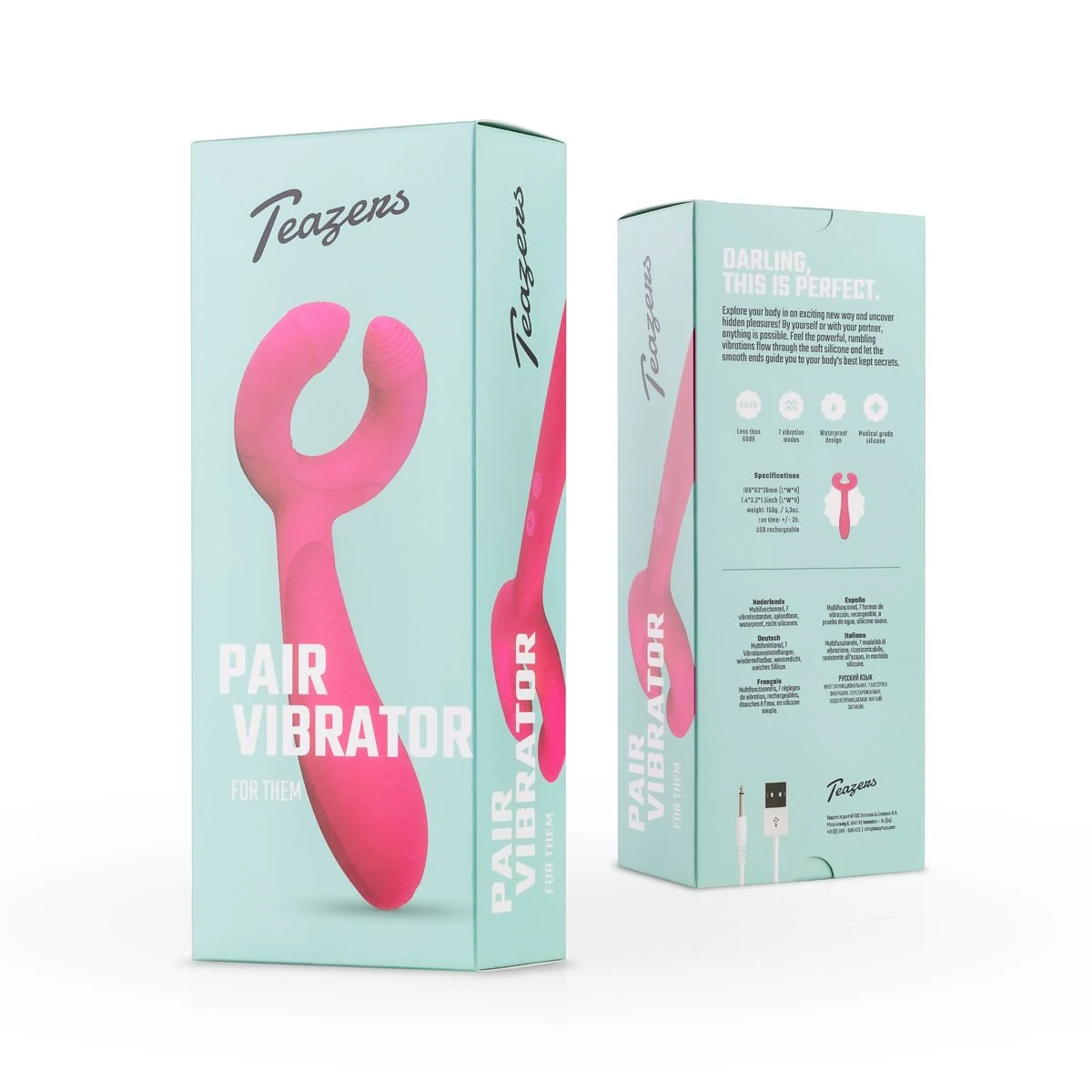 Teazers Pair Vibrator met lengte 188 mm en breedte 83 mm