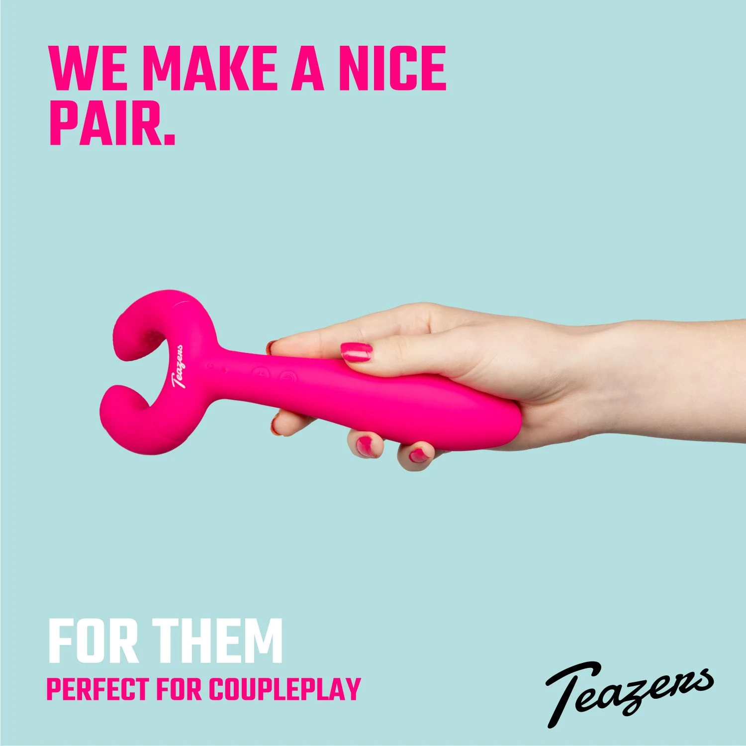 Teazers Pair Vibrator roze met invoerdiepte 140 mm