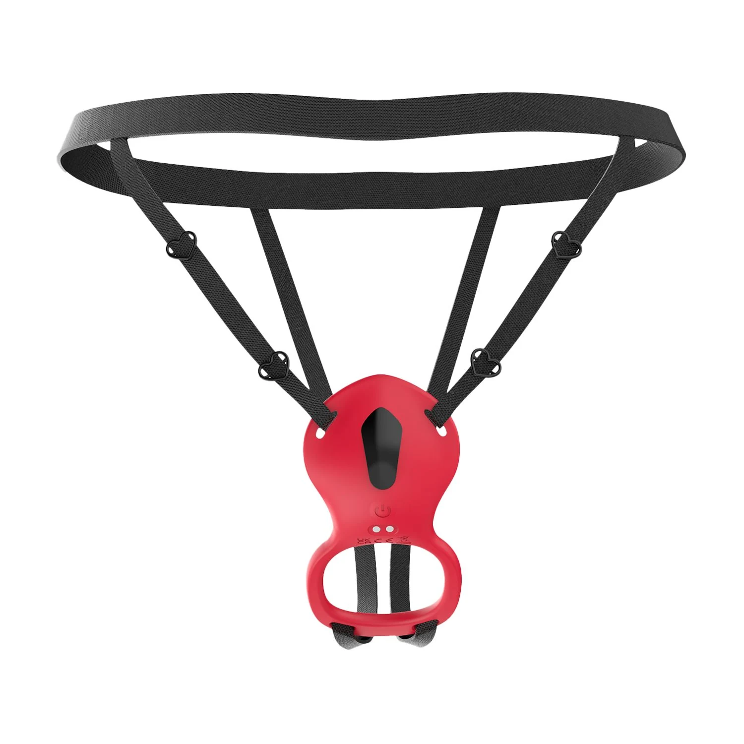 Teazers clitoris stimulator harnas rood met 9 vibratiestanden